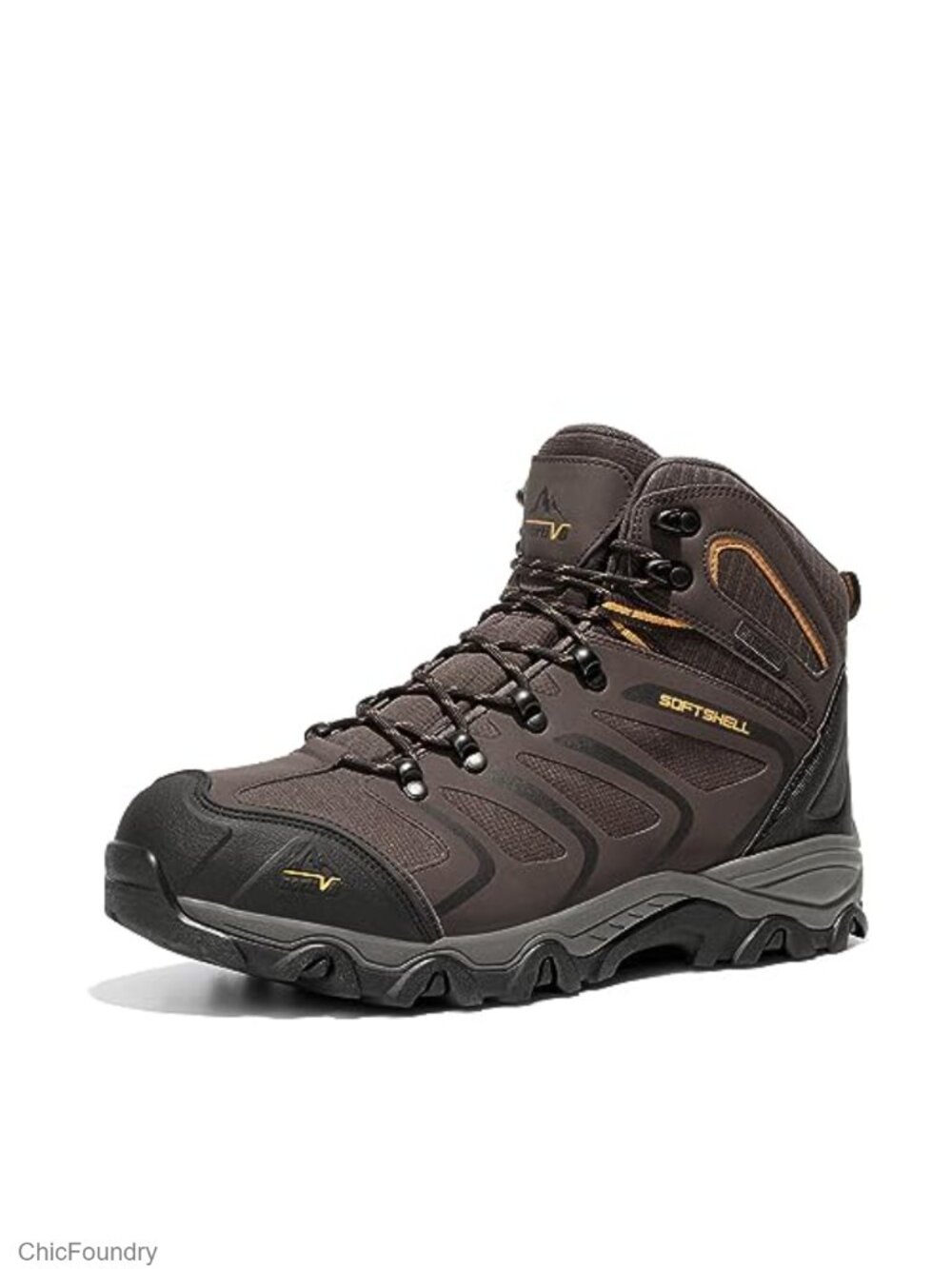 Men's Waterproof Ankle High Hiking Boots Faux Leather Nylon Mid-Top Trekking